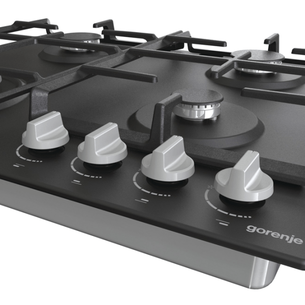 Plită încorporabilă pe gaz Gorenje GW 641 EXB Black Oțel emailat, Gratare: Fontă photo 5