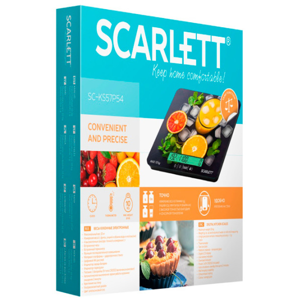 Cântar de bucătărie Scarlett SC-KS57P54 Multicolor  photo 3