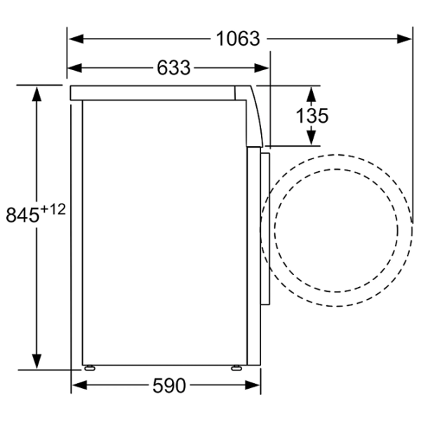 Mașină de spălat Bosch WAU24UL8SN White 8 kg, 1200 rpm, C photo 6