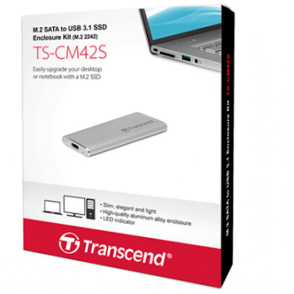 Carcasă externă pentru SSD Transcend CM42S Silver USB 3.1 photo 5
