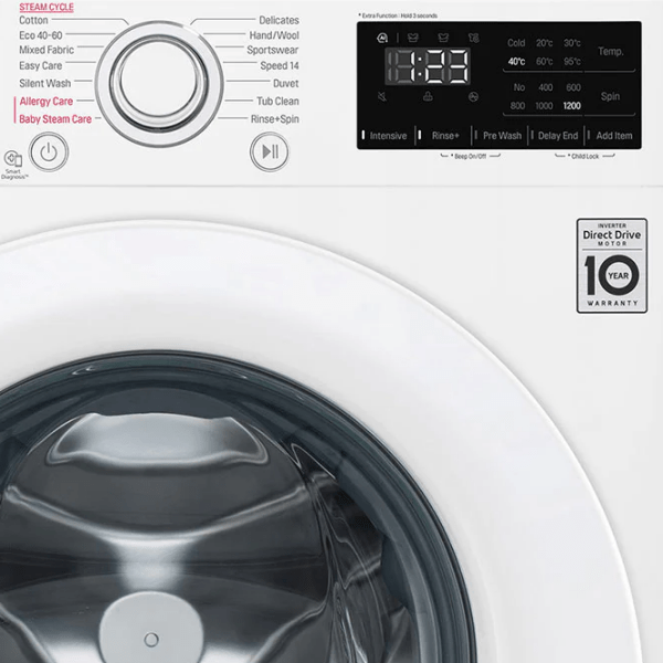 Mașină de spălat LG F2WV5S8S0E White 8.5 kg, 1200 rpm, C photo 8