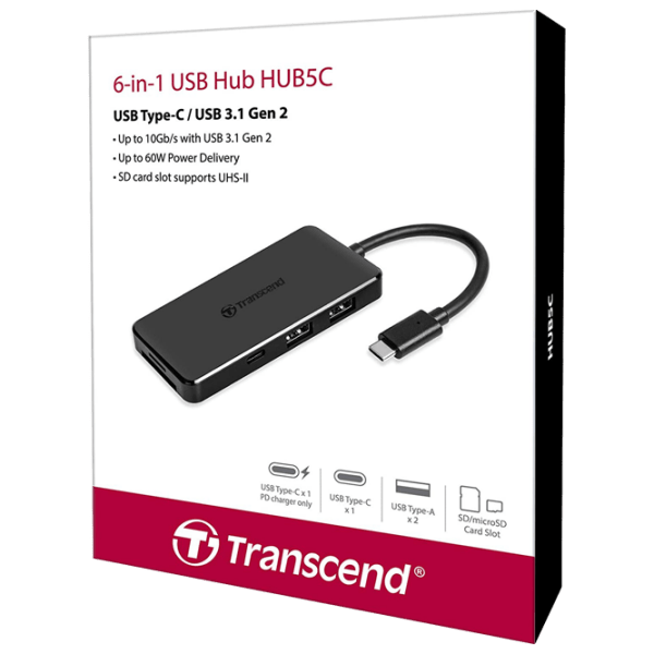 Adapter Transcend TS-HUB5C Black USB Type-C photo 6