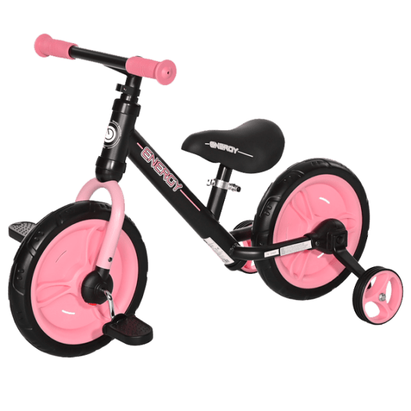 Bicicletă fără pedale Lorelli ENERGY 2in1 11" Pink Black Metal / Pentru copii photo 1