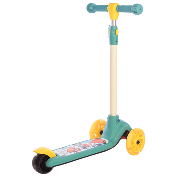 Trotinetă pentru copii cu trei roți Lorelli Tamtam (10390160002) Green 3 ani, 50 kg, Din plastic cu silicon photo 2
