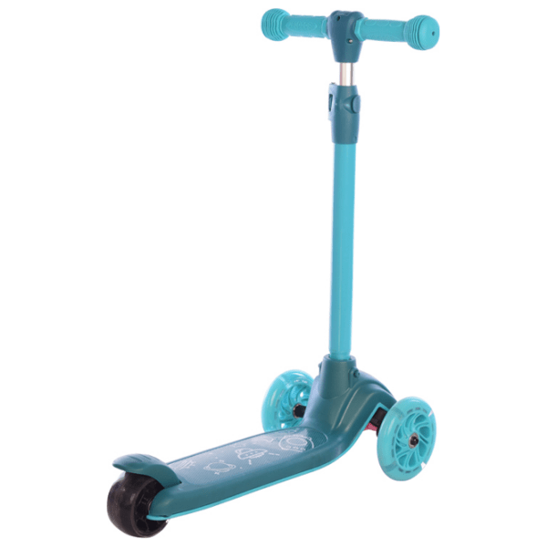 Trotinetă pentru copii cu trei roți Lorelli Tamtam (10390160003) Teal 3 ani, 50 kg, Din plastic cu silicon photo 2