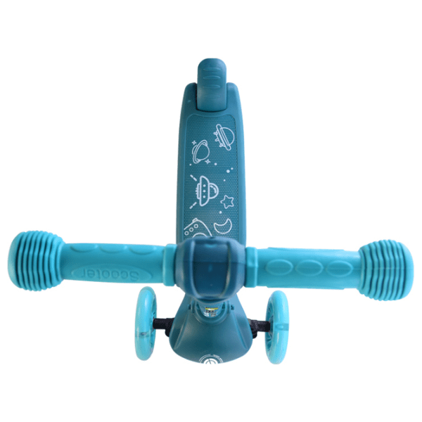 Trotinetă pentru copii cu trei roți Lorelli Tamtam (10390160003) Teal 3 ani, 50 kg, Din plastic cu silicon photo 3