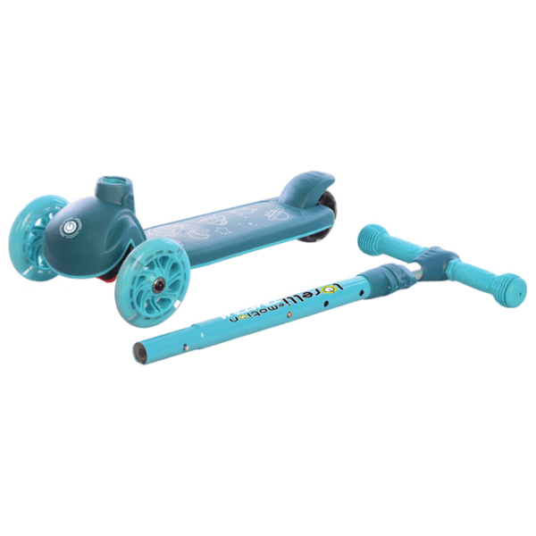 Trotinetă pentru copii cu trei roți Lorelli Tamtam (10390160003) Teal 3 ani, 50 kg, Din plastic cu silicon photo 4
