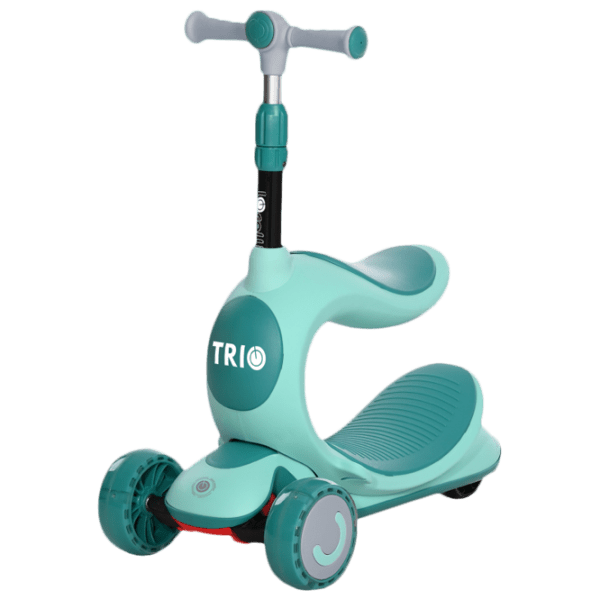 Детский трёхколёсный самокат Lorelli Trio (10390150002) Зелёный 3 года, 50 кг, Пластиковые с силиконом photo 1
