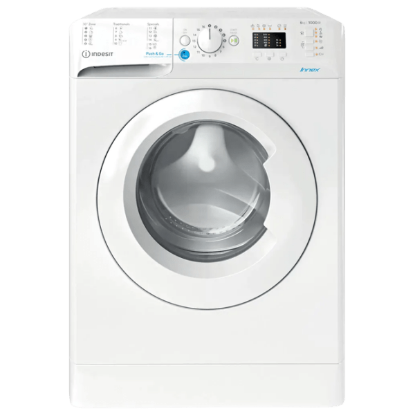 Mașină de spălat Indesit BWSA 61051 W EU N White 6 kg, 1000 rpm, F photo 1