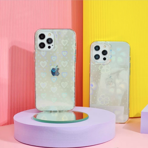 Чехол для смартфона Apple iPhone 13 Pro Max (Art Holographic Heart) Прозрачный WAVE, TPU, Back photo 2