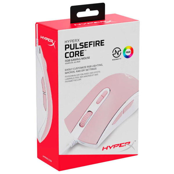 Mouse HyperX Pulsefire Core Pink Cu fir / 6200 dpi photo 7