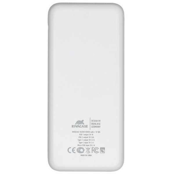 Power Bank 10000 mAh RivaCase VA2041 (10 W) White  photo 2
