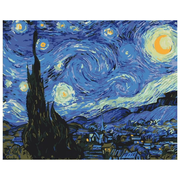 Pictură pe numere BrushMe Noaptea stelelor BS4756 50 x 40 cm, P&acirc;nză photo 1