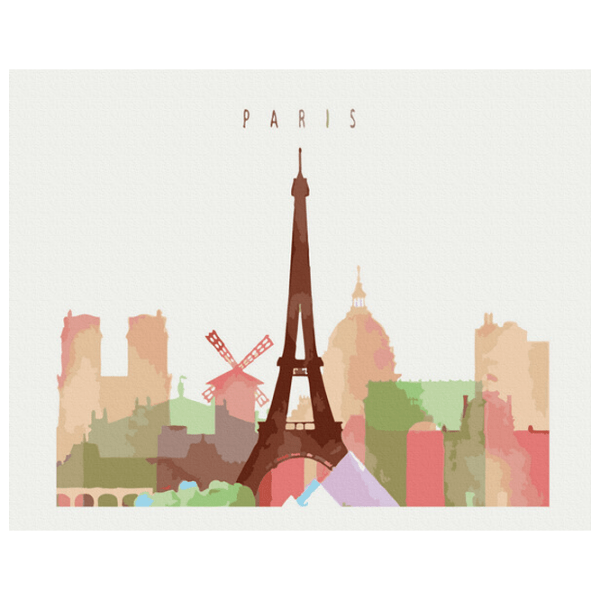 Pictură pe numere BrushMe Salutare din Paris GX23688 50 x 40 cm, P&acirc;nză photo 1