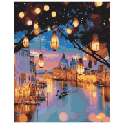 Pictură pe numere BrushMe Veneția de noapte BS24915 50 x 40 cm, P&acirc;nză