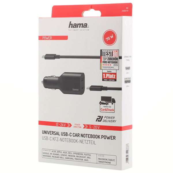 Încărcător auto Hama 200010 (70 W) Black 3 A / Black photo 5