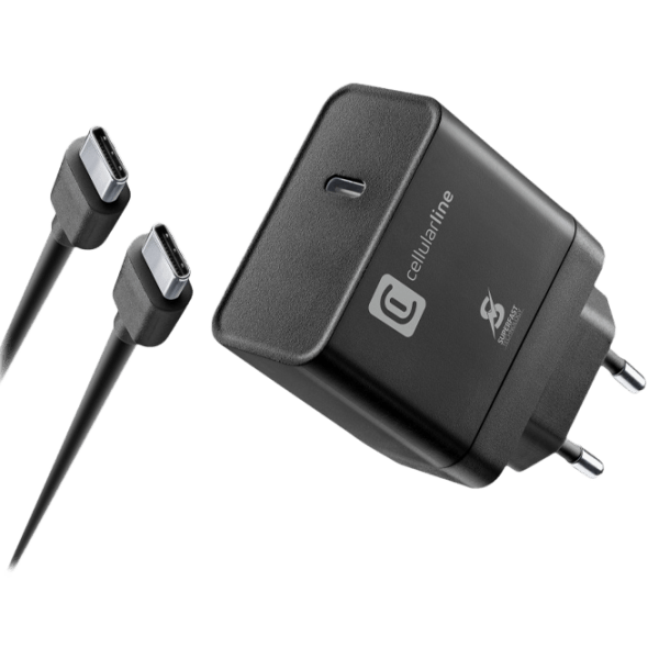 Încărcător de rețea Cellularline ACHSMKITC2C45WK (45 W) Black  / Black photo 1