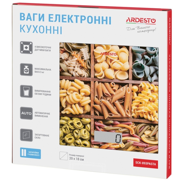 Cântar de bucătărie Ardesto SCK-893PASTA Multicolor  photo 4