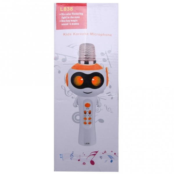 Microfon Helmet BT L838 White Orange  photo 5