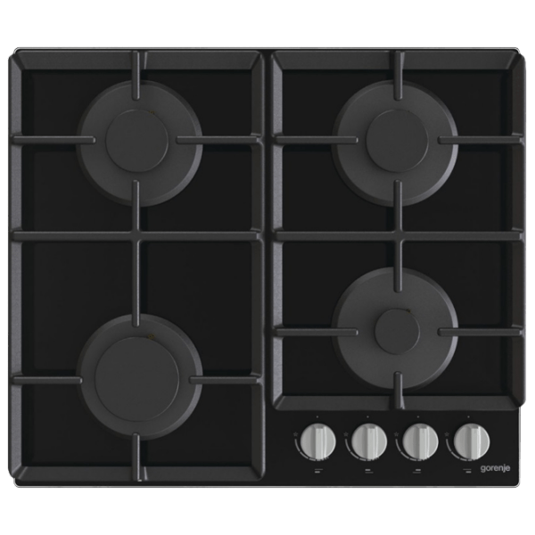 Plită încorporabilă pe gaz Gorenje GT 641 EXB Black Sticlă călită, Gratare: Fontă photo 1