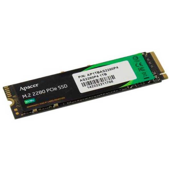 SSD Apacer AS2280P4X M.2 1 ТБ Скорость чтения: 2100 MБ/ с,
Скорость записи: 1700 MБ/ с photo 2