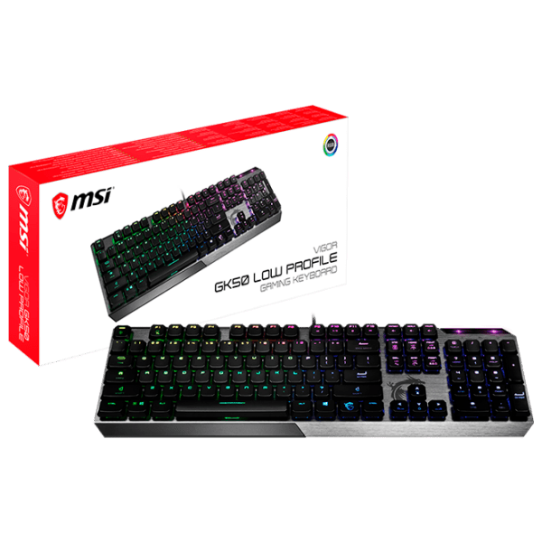 Tastatură MSI Vigor GK50 Low Profile Black Gaming, Cu fir photo 6