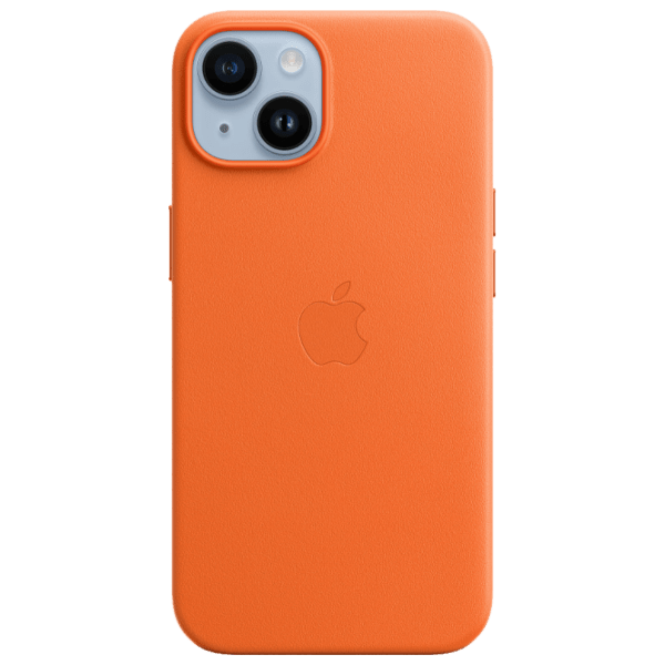 Husă pentru smartphone Apple iPhone 14 (MPP83ZE/ A) Orange Apple, Piele, MagSafe Back photo 1