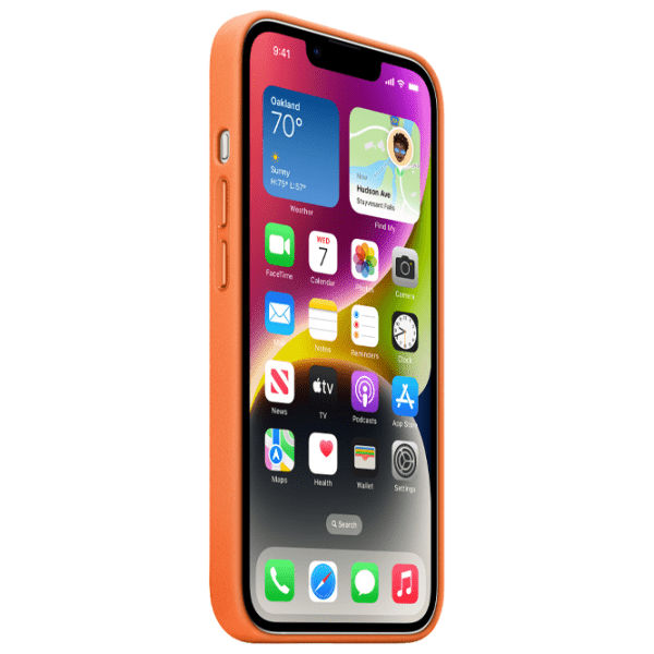 Husă pentru smartphone Apple iPhone 14 (MPP83ZE/ A) Orange Apple, Piele, MagSafe Back photo 3