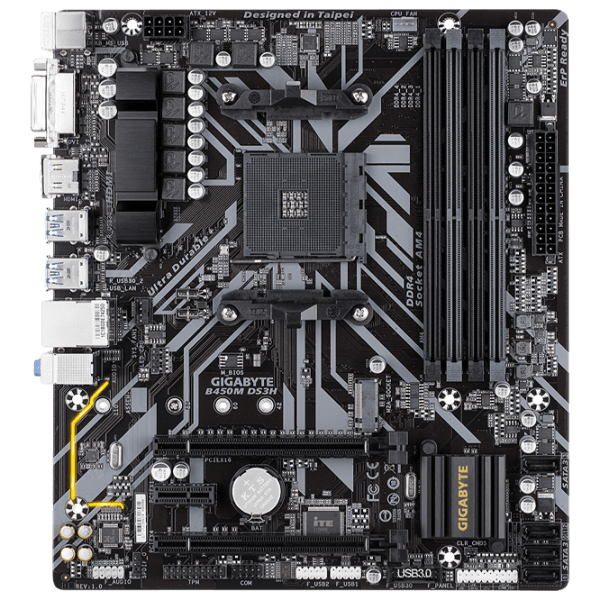 Материнская плата Gigabyte B450M DS3H 1.0 mATX  photo 1