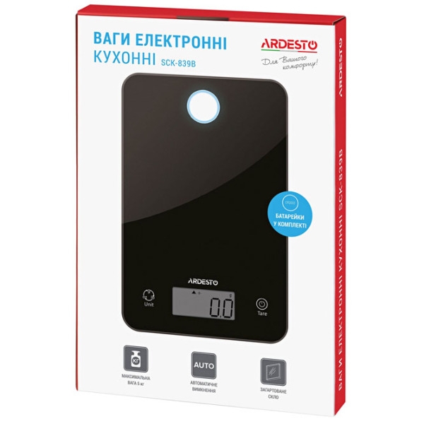Кухонные весы Ardesto SCK-839B Черный  photo 6