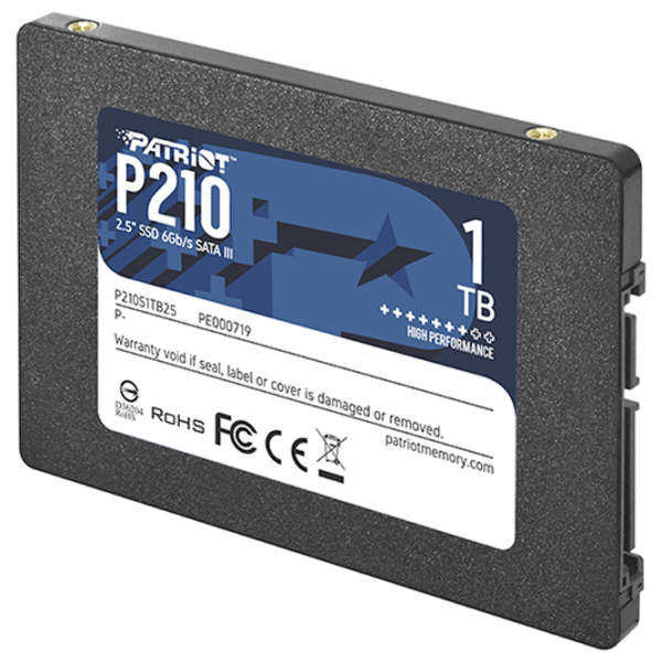 SSD Patriot P210 2.5'' 1 ТБ Скорость чтения: 520 MБ/ с,
Скорость записи: 430 MБ/ с photo 2