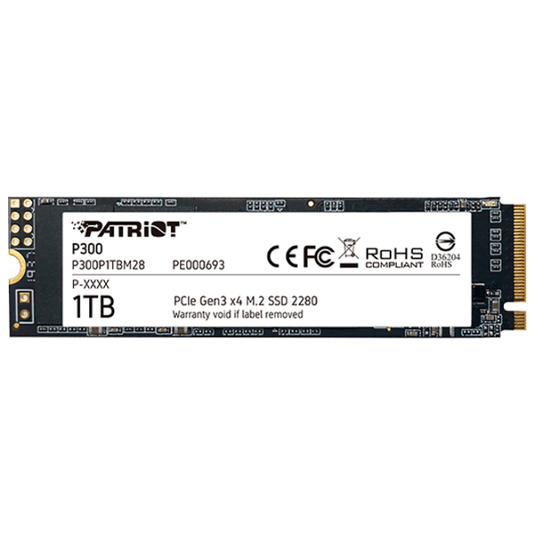 SSD Patriot P300 M.2 1 ТБ Скорость чтения: 2100 MБ/ с,
Скорость записи: 1650 MБ/ с photo 1