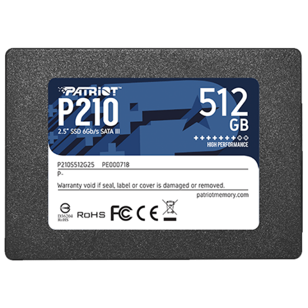 SSD Patriot P210 2.5'' 512 ГБ Скорость чтения: 520 MБ/ с,Скорость записи: 430 MБ/ с photo 1