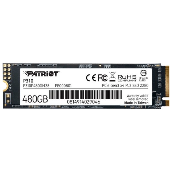 SSD Patriot P310 M.2 480 ГБ Скорость чтения: 1700 MБ/ с,
Скорость записи: 1050MБ/ с photo 1