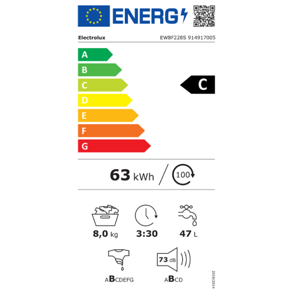 Mașină de spălat Electrolux EW8F228S White 8 kg, 1200 rpm, C photo 6