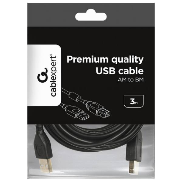 Cablu de date Cablexpert CCF-USB2-AMBM-10 USB Type-A/ USB Type-B Black  photo 4