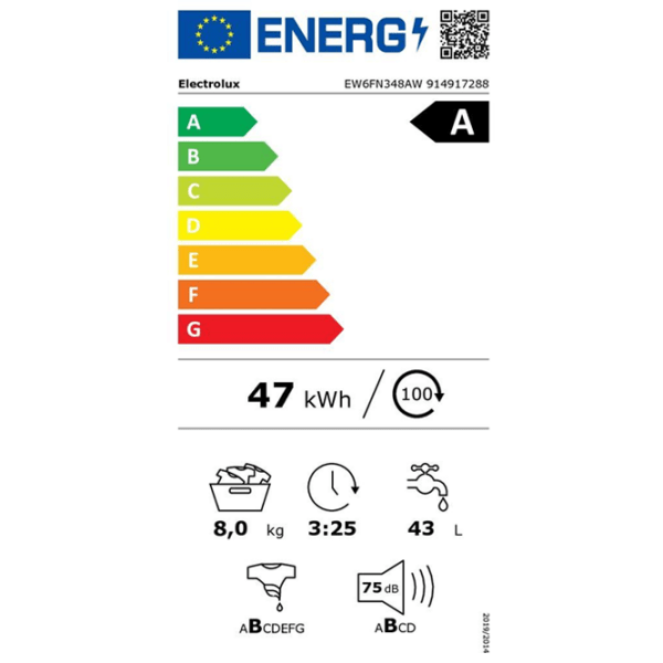Mașină de spălat Electrolux EW6FN348AW White 8 kg, 1400 rpm, A photo 6
