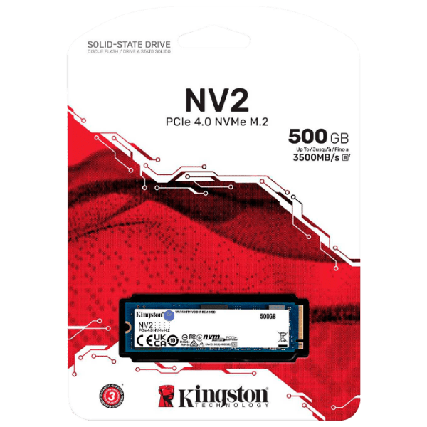 SSD Kingston NV2 M.2 2280 500 ГБ Скорость чтения: 3500 MБ/ с,
Скорость записи: 2100 МБ/ с photo 3