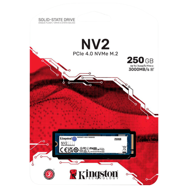 SSD Kingston NV2 M.2 2280 250 ГБ Скорость чтения: 3000 МБ/ с,
Скорость записи: 1300 МБ/ с photo 3