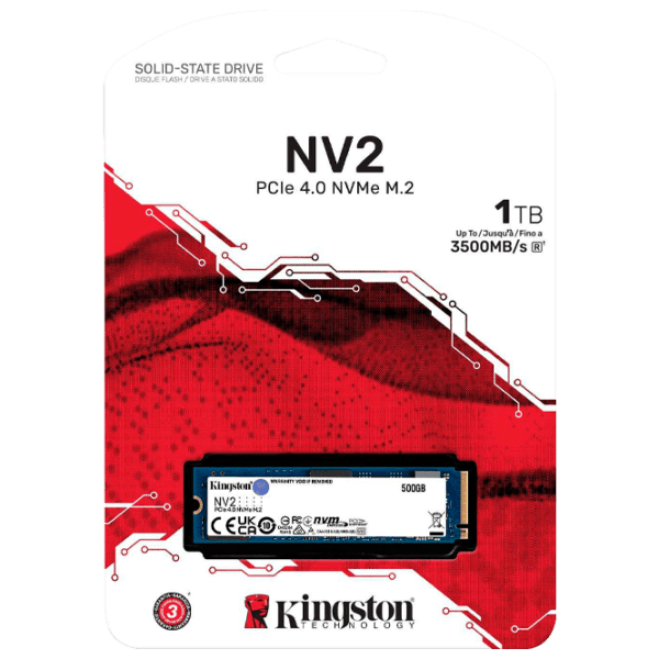 SSD Kingston NV2 M.2 2280 1 ТБ Скорость чтения: 3500 MБ/ с,Скорость записи: 2100 МБ/ с photo 3