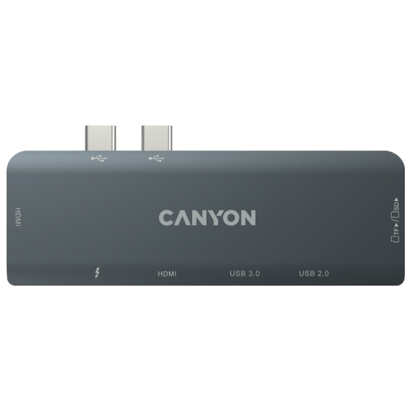 Adapter Canyon DS-5B 7-in-1 Gray USB Type-C photo 2