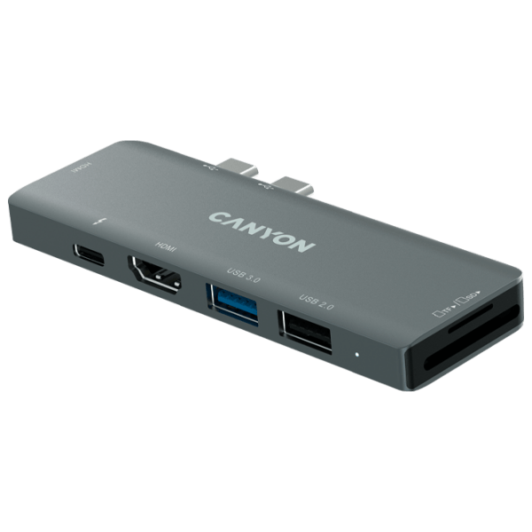 Adapter Canyon DS-5B 7-in-1 Gray USB Type-C photo 5