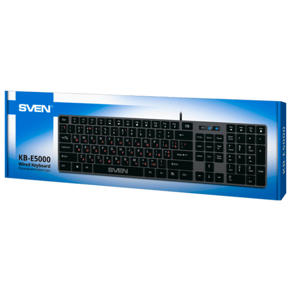 Клавиатура Sven KB-E5000 Черный Для дома и офиса, Проводная photo 5