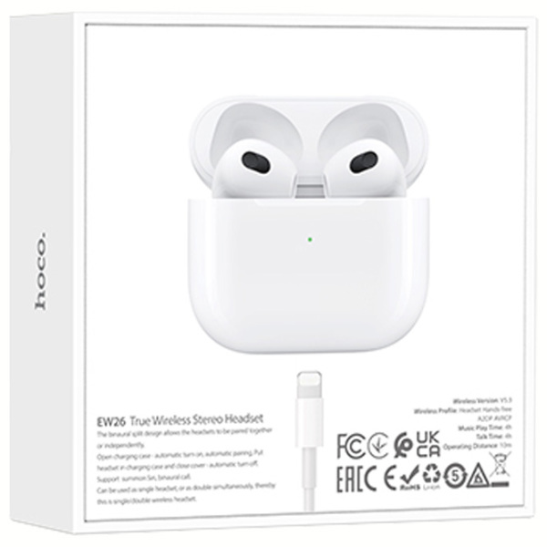 Căști Hoco EW26 White Fără fir / Personal / In ear photo 7