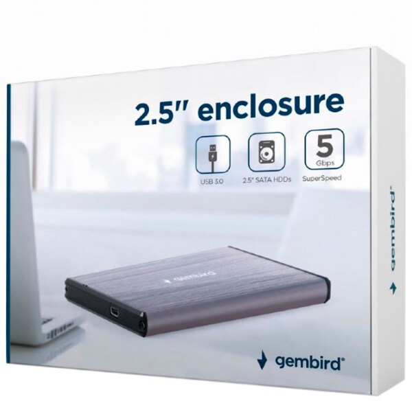 Внешний корпус для HDD Gembird EE2-U3S-3-LG Светло-серый USB 3.0 photo 2