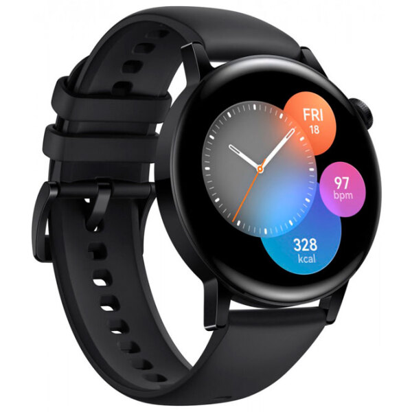 Ceas inteligent Huawei Watch GT 3 Black 1.32" | 42 mm | Oțel inoxidabil/ Fluoroelastomer
| MIL-B19 photo 2