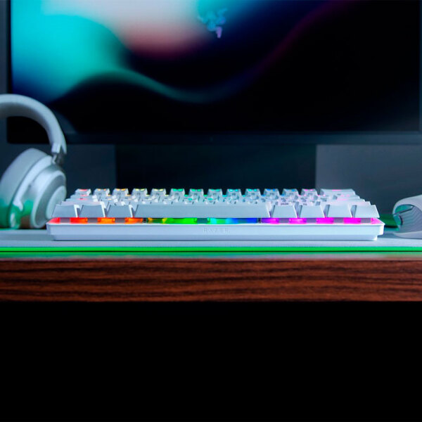 Tastatură Razer Huntsman Mini White Purple Switch Gaming, Cu fir photo 7