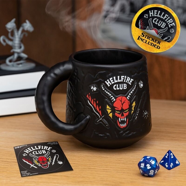 Cană Paladone Stranger Things Hellfire Club Demon Embossed Black 400 ml photo 5