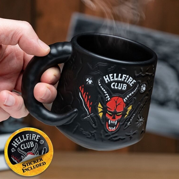 Cană Paladone Stranger Things Hellfire Club Demon Embossed Black 400 ml photo 6