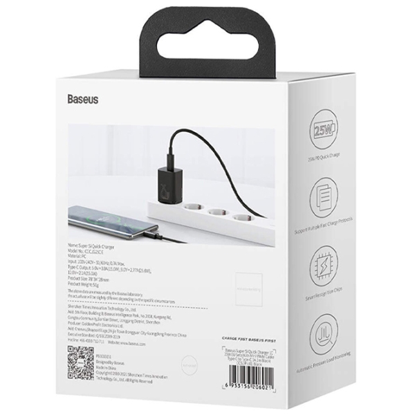 Încărcător de rețea Baseus CCSP020101 (25 W) Black 3 A / Black photo 8
